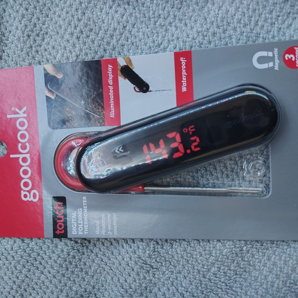 GoodCook Digital Folding Thermometer - Black and Red